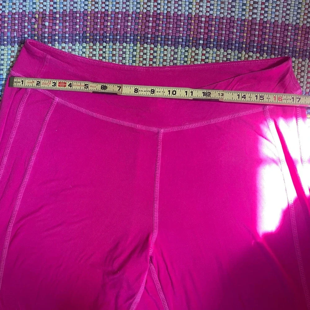 Fresh Produce Crop‎ Pants Sz L Pink Stretch Yoga Activewear Wide Leg - Picture 6 of 9